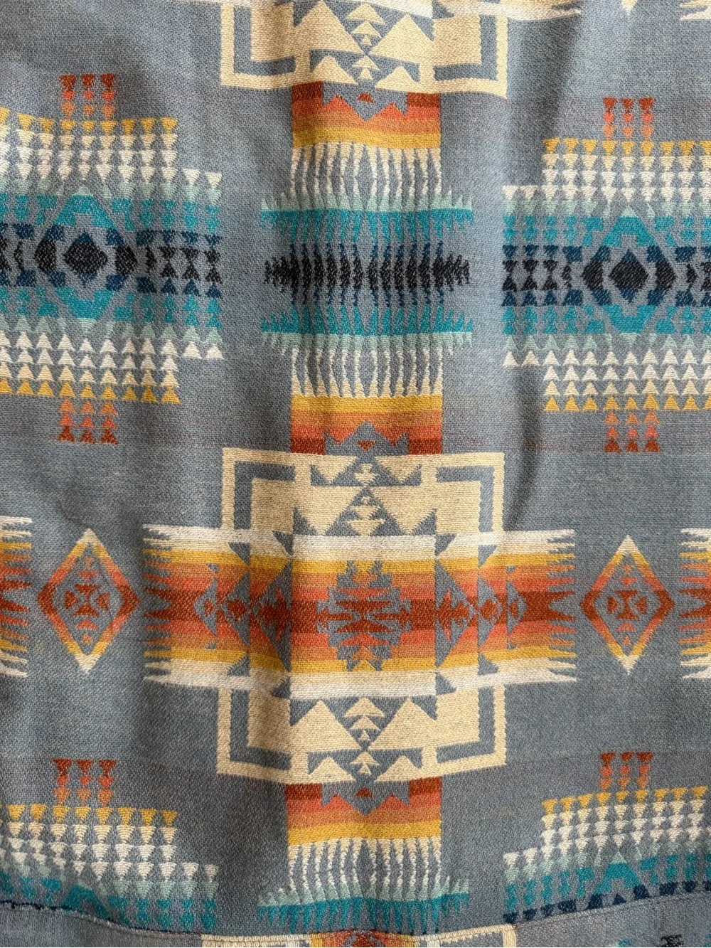Pendleton Southwestern Patterned Blue & Orange Wool Jacket